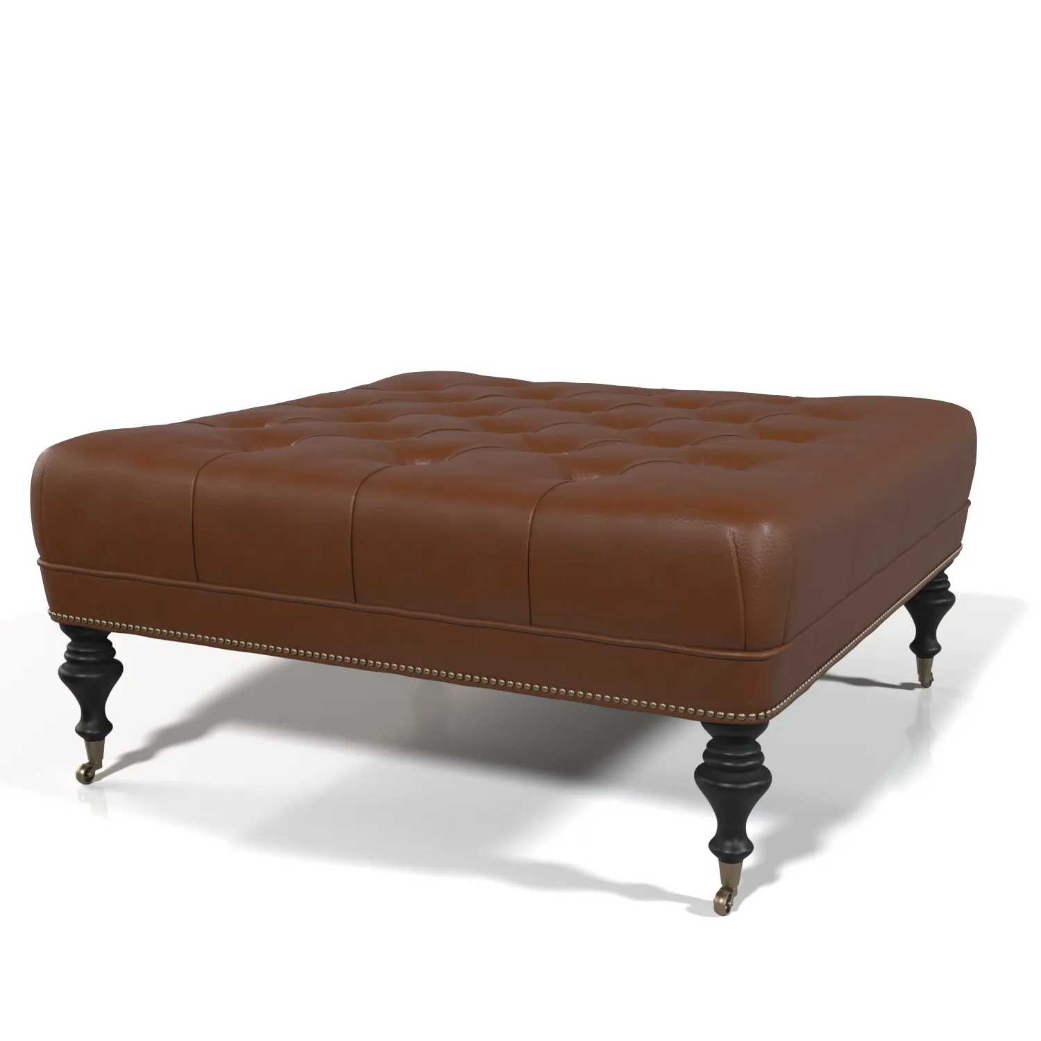 Martin Leather Ottoman PBR 3D Model_01